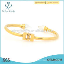 High quality stainless steel pointy bangle, fashion plain fake gold bangles